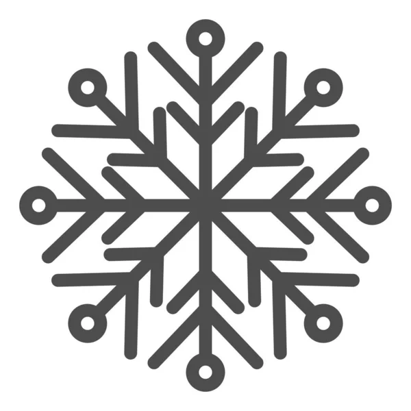 Снежинка и твёрдая икона. Ледяной хрусталь снега шестикратная симметрия очертаний стиль пиктограммы на белом фоне. Рождественские и новогодние знаки для мобильной концепции и веб-дизайна. Векторная графика . — стоковый вектор