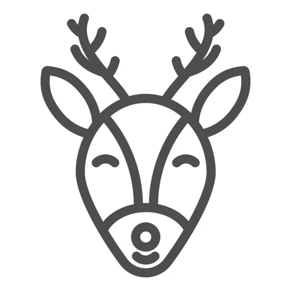 Лось з лінією рогів і суцільною іконою. Різдвяна оленяча голова контурна піктограма стилю на білому тлі. Зимові канікули знаки для мобільних концепцій та веб-дизайну. Векторна графіка . — стоковий вектор