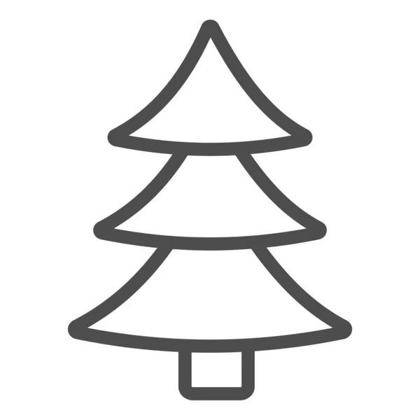 Weihnachtsbaumlinie und solides Symbol. Dekorierte Konifer umreißen Stil Piktogramm auf weißem Hintergrund. Neujahrstanne für mobiles Konzept und Webdesign. Vektorgrafik. — Stockvektor