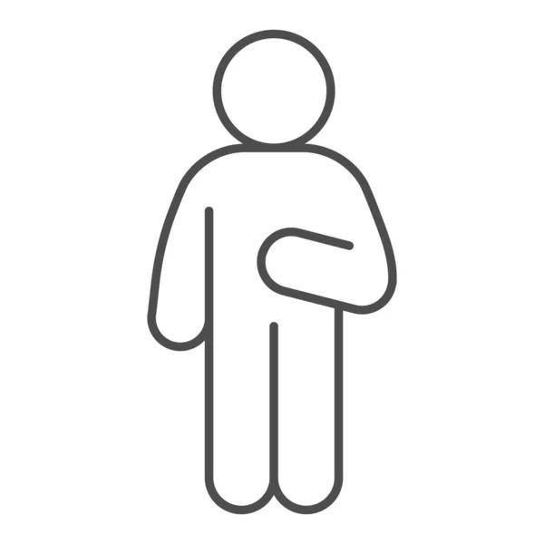 Гай Айдлер - тонка ікона. Чоловік спереду з піднятою рукою на піктограмі правого контуру на білому тлі. Розслабся людина постає для мобільного концепту і веб-дизайну. Векторна графіка. — стоковий вектор