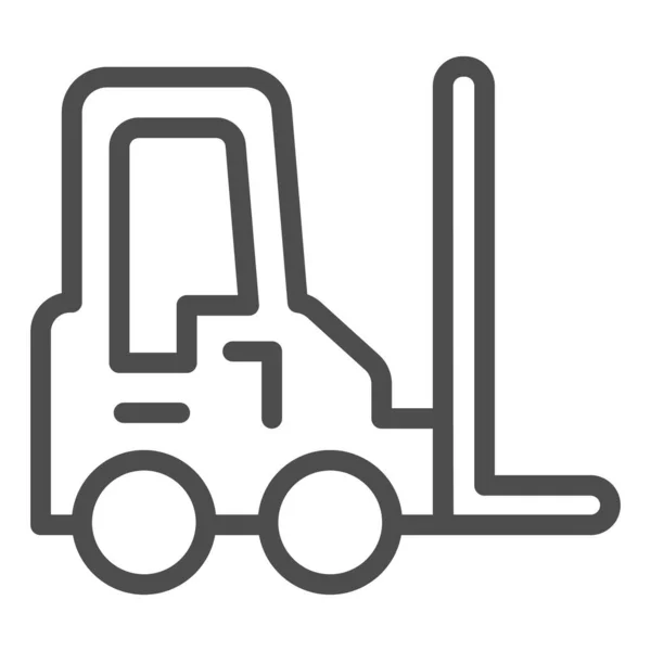 Εικονίδιο γραμμής φορτωτή οχήματος. Forklift αυτοκίνητο και στοιβαχτή, σύμβολο παράδοσης φορτίου, περίγραμμα στυλ εικονόγραμμα σε λευκό φόντο. Σημάδι μεταφοράς για την έννοια του κινητού ή web design. Διανυσματικά γραφικά. — Διανυσματικό Αρχείο