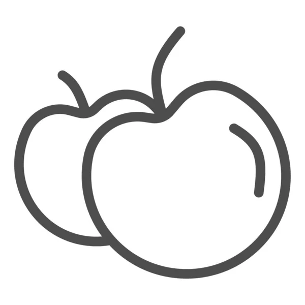 Icono de línea de manzanas. Dos manzanas símbolo ilustración aislada en blanco. Dos silueta de fruta de manzana esbozan el diseño de estilo, diseñado para web y aplicación. Eps 10 . — Vector de stock