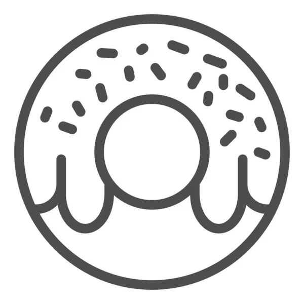 Ícone da linha Donut. Ilustração do símbolo do donut isolado no branco. Appetizing saboroso donut com esmalte design estilo esboço, projetado para web e app. Eps 10 . — Vetor de Stock
