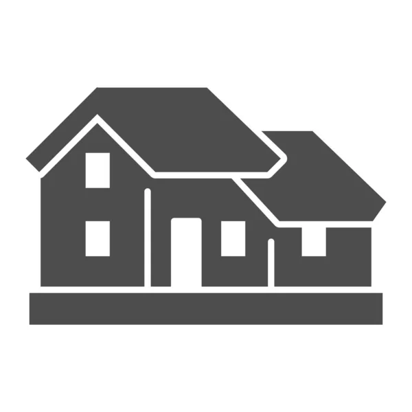 İki katlı ev katı ikonu. Çift katlı ev evi sembolü, beyaz arka planda kabartma şekilli resim. Mobil konsept ve web tasarımı için yapı tabelası. Vektör grafikleri. — Stok Vektör