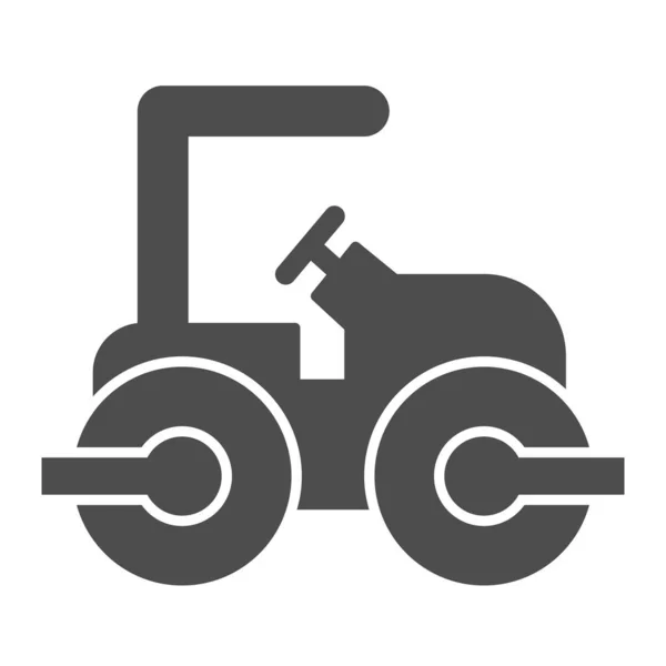 Road bestrating truck solide pictogram. Roller zware voertuig voor het leggen van asfalt symbool, glyph stijl pictogram op witte achtergrond. Bouwbord voor mobiel concept en webdesign. vectorgrafieken. — Stockvector