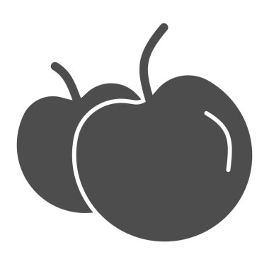 Elmalar sağlam bir ikon. Beyaza izole edilmiş iki elma sembolü. İki elmalı meyve silueti kabartma tasarımı, web ve uygulama için tasarlanmış. Eps 10.