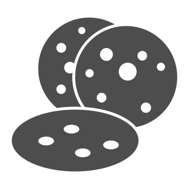 Kurabiyeler sağlam simge. Beyaz üzerine izole edilmiş tatlı fırını bisküvileri. Tatlı çikolatalı pasta kabartma tasarımı, web ve uygulama için tasarlanmış. Eps 10.