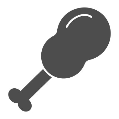 Tavuk budu sert bir ikon. Kızarmış Tavuk çizimi beyaza izole edilmiş. Şükran Günü hindi budu sembolü kabartma tasarımı, web ve uygulama için tasarlanmış. Eps 10.