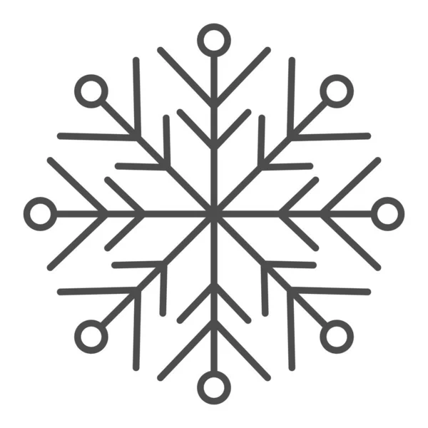 Значок тонкой линии снежинки. Ледяной хрусталь снега шестикратная симметрия очертаний стиль пиктограммы на белом фоне. Рождественские и новогодние знаки для мобильной концепции и веб-дизайна. Векторная графика . — стоковый вектор