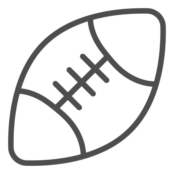 Rugby-Ball-Linie-Symbol. Sportgeräte für Rugby Illustration isoliert auf weiß. American Football Ball skizziert Stil-Design, entworfen für Web und App. Eps 10. — Stockvektor