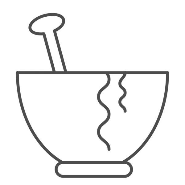 Значок тонкой линии пластины. Тарелка с ложкой иллюстрации изолированы на белом. Дизайн макаронных пластин, разработанный для веб и приложений. Eps 10 . — стоковый вектор