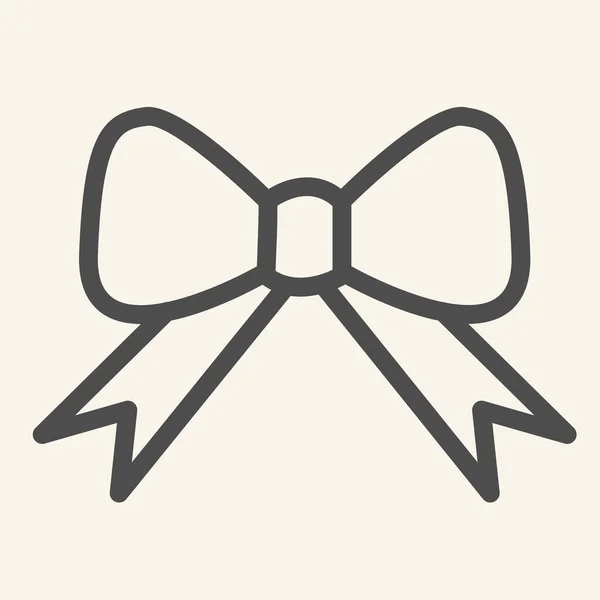 Rebbon bow line icon. Праздничный подарок лук очертания стиль пиктограммы на белом фоне. Новогодние или рождественские украшения для мобильной концепции и веб-дизайна. Векторная графика . — стоковый вектор