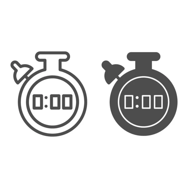 Línea Tiempo Electrónico Icono Sólido Cronómetro Símbolo Del Dispositivo Medición — Vector de stock
