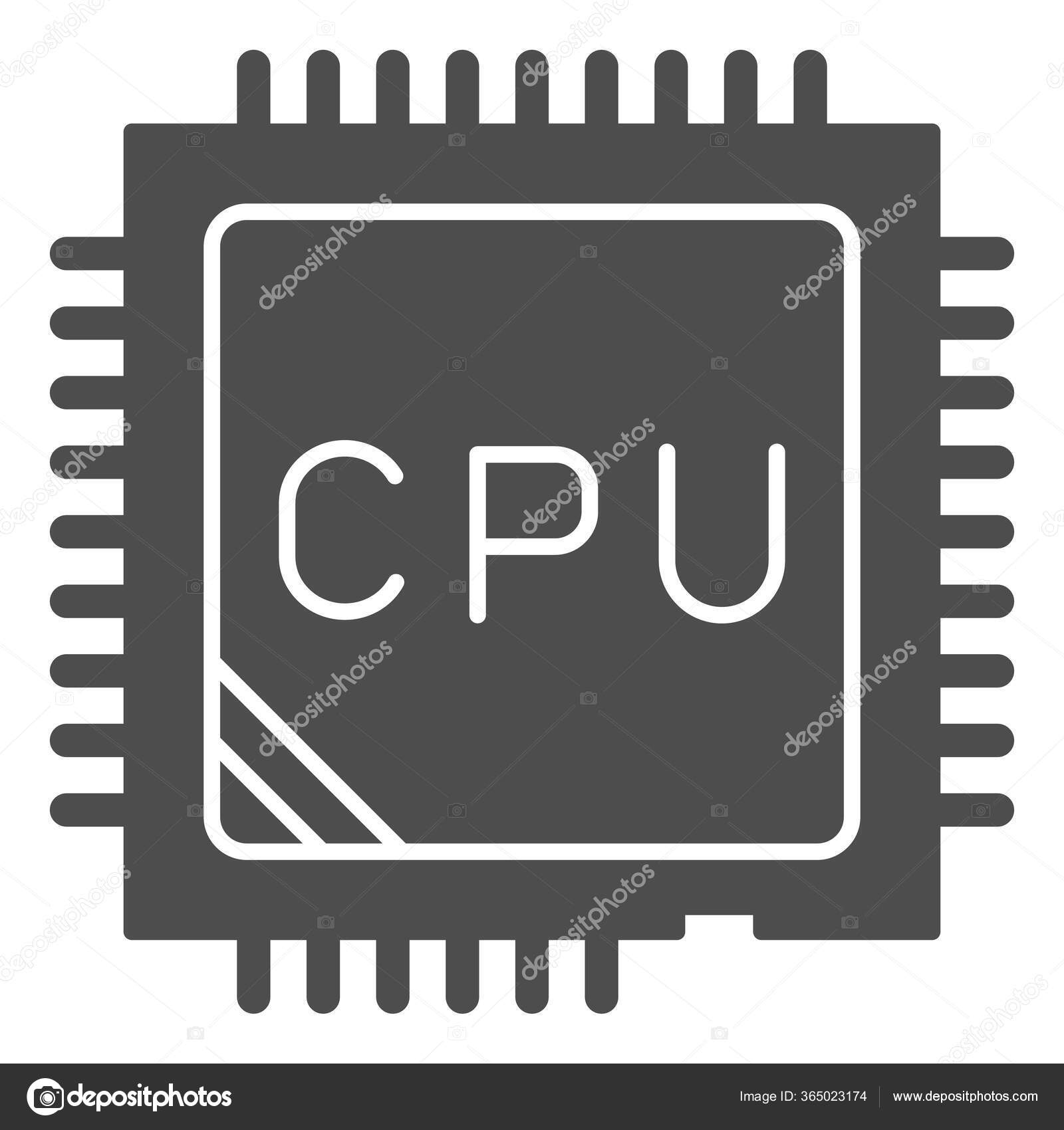Procesador Icono Sólido Chip Microchip Símbolo Central Unidad Procesamiento  Pictograma Vector de stock #365023174 de ©sabustock, image size:1600x1700