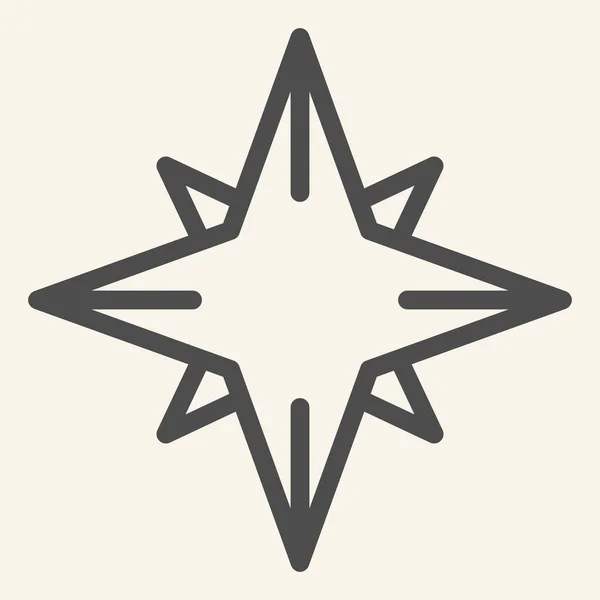 Χριστουγεννιάτικο Αστέρι Γραμμή Εικονίδιο Εικονόγραμμα Στυλ Περιγράμματος Northern Star Λευκό — Διανυσματικό Αρχείο