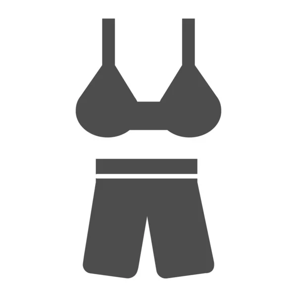 Fitness Kostuum Solide Pictogram Vrouw Training Sport Pak Illustratie Geïsoleerd — Stockvector