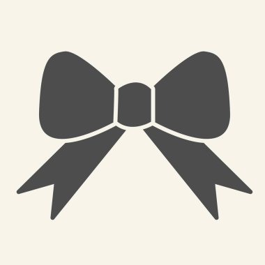 Kurdele yay sert bir ikon. Beyaz arka planda bayram hediyesi yay şekilli resim. Mobil konsept ve web tasarımı için yeni yıl ya da Noel süslemesi. Vektör grafikleri