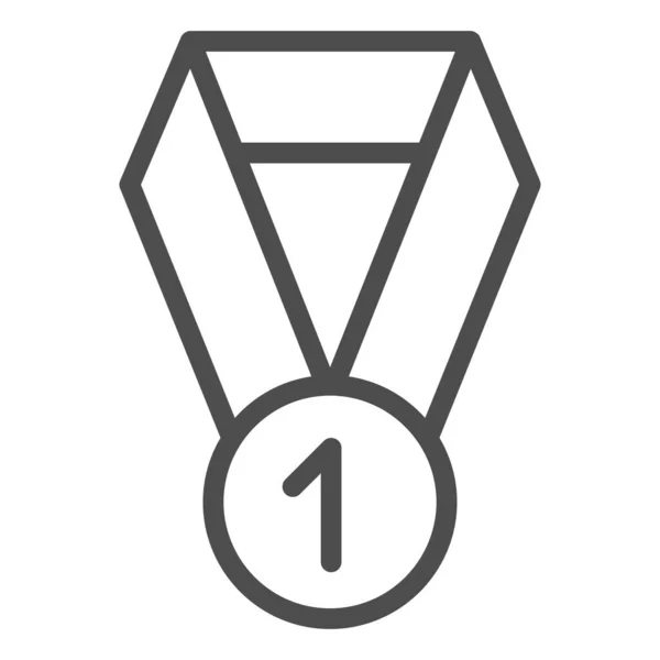 Πρώτη Θέση Μετάλλιο Γραμμή Εικονίδιο Βραβείο Πρωταθλητή Επιτευγμάτων Σύμβολο Νικητή — Διανυσματικό Αρχείο