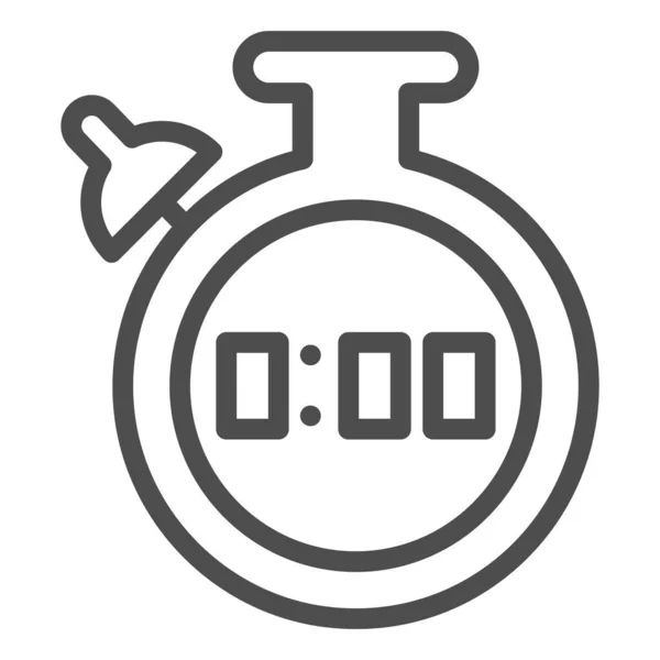 Elektronisk Timer Line Ikon Stoppur Tid Mätenhet Symbol Skissera Stil — Stock vektor