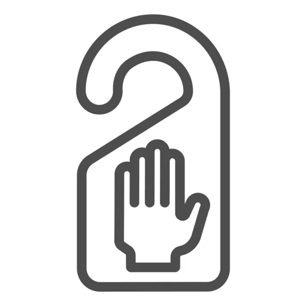 Disturb Line Icon Warning Talker Board Door Hand Symbol Outline — Stock Vector