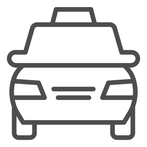Ikona Linky Taxi Symbol Osobního Vozidla Obrys Piktogram Bílém Pozadí — Stockový vektor