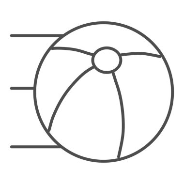 Top ince çizgi ikonu. Beyaza izole edilmiş spor paraşüt topu illüstrasyonu. Plaj topu tasarımı, web ve uygulama için tasarlanmış. Eps 10.