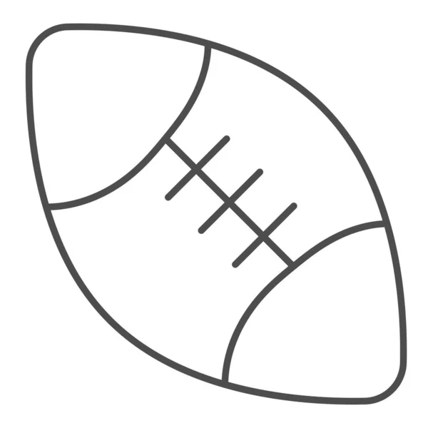 럭비볼 얇은 선 아이콘. 럭비 삽화를 위한 스 포오 츠 장비가 흰색에 분리되어 있다. 아메리칸 풋볼볼 서라운드 디자인은 웹 과 앱을 위해 설계되었다. Eps 10. — 스톡 벡터