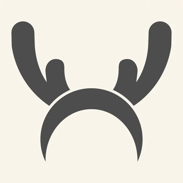 Deer horns cloth solid icon. Reindeer mask glyph style pictogram on white background. Funny Christmas reindeer horns hoop for mobile concept and web design. Vector graphics. — Stock Vector