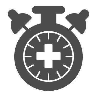 Ekstra zaman simgesini eşleştir. Fazla mesai oyunu, kronometre ya da zamanlayıcı sembolü, beyaz arkaplanda glifli resim. Mobil konsept ve web tasarımı için spor tabelası. Vektör grafikleri.