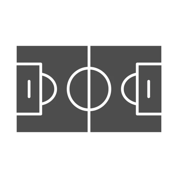 Фигура футбольного поля. Символ футбольной зоны, пиктограмма в стиле глифа на белом фоне. Спортивный знак для мобильной концепции и веб-дизайна. Векторная графика . — стоковый вектор