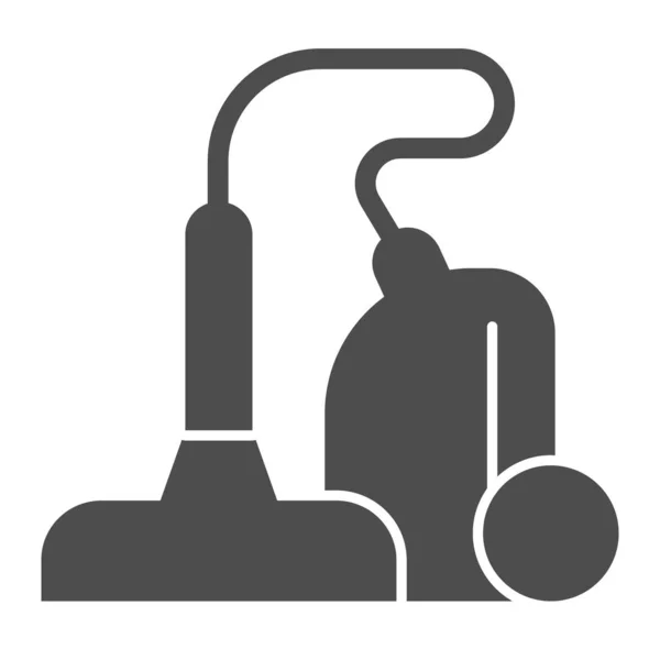 Stofzuiger machine solide pictogram. Huis schoonmaak apparatuur symbool, glyph stijl pictogram op witte achtergrond. Hotel of huishouden teken voor mobiele concept en web design. vectorgrafieken. — Stockvector