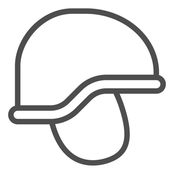 Das Symbol der Helmlinie der Armee. Soldatenkopfschutz, Munitionssymbol, Umrisspiktogramm auf weißem Hintergrund. Militär- oder Kriegszeichen für mobiles Konzept und Webdesign. Vektorgrafik. — Stockvektor