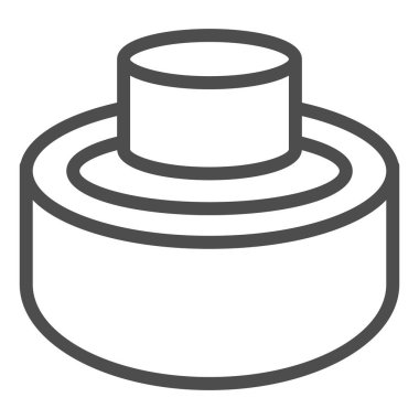 Askeri mayın hattı ikonu. Ordu ayak madenciliği silah sembolü, beyaz arka planda ana hatlı resim. Mobil konsept ve web tasarımı için savaş işareti. Vektör grafikleri.