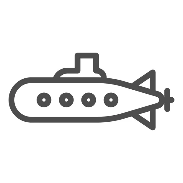 U-Boot-Liniensymbol. Militär-U-Boot, Unterwasser-Badyscaphe-Symbol, Umrisspiktogramm auf weißem Hintergrund. Kriegszeichen für mobiles Konzept und Webdesign. Vektorgrafik. — Stockvektor