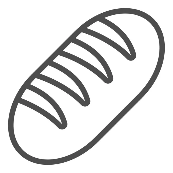 Fransk baguette linje ikon. Riflad batong, lång limpa vetebröd symbol, kontur stil piktogram på vit bakgrund. Bageri skylt för mobila koncept och webbdesign. Vektorgrafik. — Stock vektor