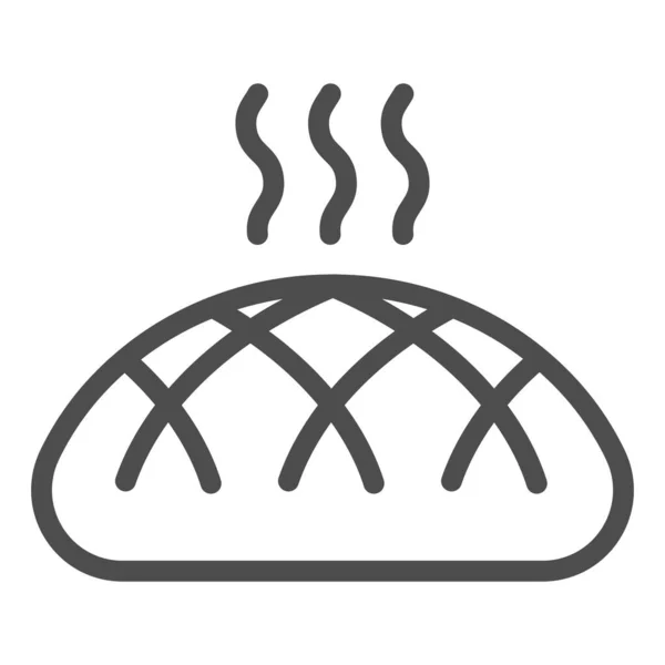 Icône de ligne de pain. Symbole de pain brun frais chaud, pictogramme de style contour sur fond blanc. Panneau boulangerie pour concept mobile et web design. Graphiques vectoriels . — Image vectorielle