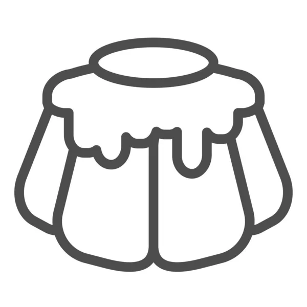 Icône de ligne gâteau au rhum. Pain sucré avec crème pâtissière ou symbole de sirop, pictogramme de style contour sur fond blanc. Panneau boulangerie pour concept mobile et web design. Graphiques vectoriels . — Image vectorielle