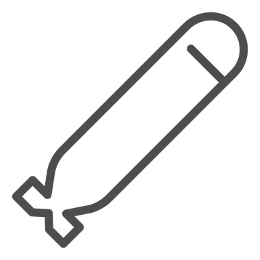 Torpido hattı simgesi. Ordu sualtı füze sembolü, beyaz arka planda ana hatlı resim. Mobil konsept ve web tasarımı için askeri ya da savaş işareti. Vektör grafikleri.