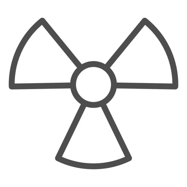 Radyasyon çizgisi simgesi. Toksik ya da nükleer, tehlike enerji sembolü, beyaz arka planda ana hatlı resim. Mobil konsept ve web tasarımı için askeri işaret. Vektör grafikleri. — Stok Vektör
