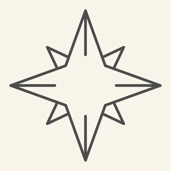 Тонкая линия Рождественской звезды. Пиктограмма в стиле Northern Star на белом фоне. Новогодние и рождественские украшения для мобильной концепции и веб-дизайна. Векторная графика . — стоковый вектор