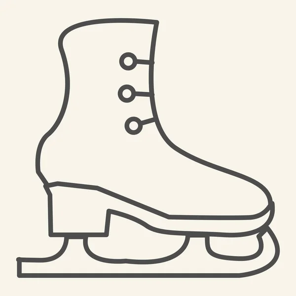 Patins fine icône de ligne. Pictogramme de style contour patins à glace sur fond blanc. Bottes pour panneau de patinage artistique pour concept mobile et web design. Graphiques vectoriels . — Image vectorielle