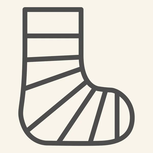 Icono de pie de yeso. Pictograma de estilo de la pierna de yeso humano sobre fondo blanco. Pie roto para concepto móvil y diseño web. Gráficos vectoriales . — Vector de stock