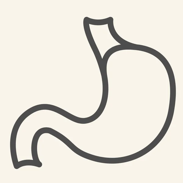 胃の臓器線のアイコン。白を基調としたヒトの胃器官のアウトラインスタイルピクトグラム。モバイルコンセプトとウェブデザインのための医療保健標識。ベクトルグラフィックス. — ストックベクタ
