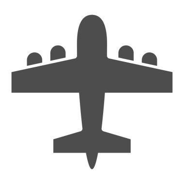 Bombardıman uçağı simgesi. Savaş uçağı, hava keşif uçağı sembolü, beyaz arka planda kabartma şekilli resim. Mobil konsept ya da web tasarımı için savaş işareti. Vektör grafikleri.