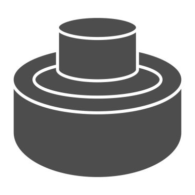 Askeri mayın sağlam bir ikon. Ordu ayak madenciliği silah sembolü, beyaz arka planda glifli resim. Mobil konsept ve web tasarımı için savaş işareti. Vektör grafikleri.