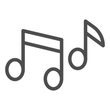 Not satırı simgesi. Şarkı melodisinin birden fazla notası. Festive Event and Show vektör tasarımı konsepti, beyaz arka planda ana hatlı resim çizimi, web ve uygulama için kullan. Eps 10.