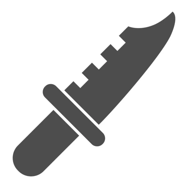 Ordu bıçağı katı bir ikon. Bıçak hançeri, av silahı sembolü, beyaz arka planda kabartma şekilli resim. Mobil konsept ve web tasarımı için askeri ya da savaş işareti. Vektör grafikleri. — Stok Vektör