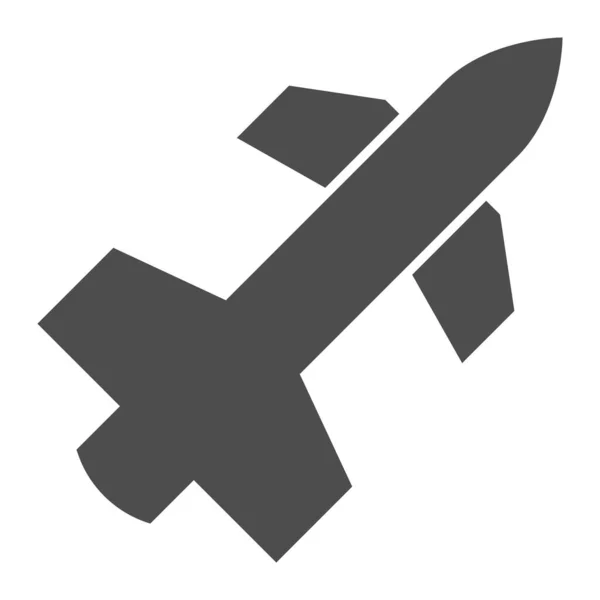 Tomahawk Air Missile Solid Symbol. Luftraumschutz, Raketenwaffensymbol, Piktogramm im Glyphen-Stil auf weißem Hintergrund. Militärisches Zeichen für mobiles Konzept und Webdesign. Vektorgrafik. — Stockvektor