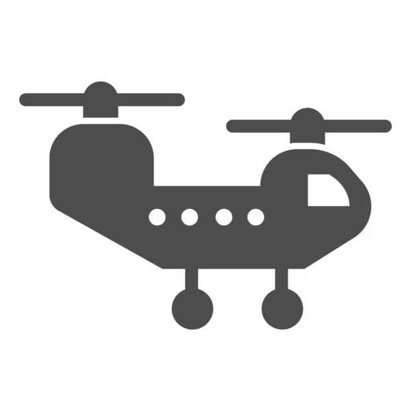 Icono sólido del helicóptero del ejército. Chopper ataque y transporte vehículo de guerra símbolo, pictograma estilo glifo sobre fondo blanco. Signo militar para concepto móvil o diseño web. Gráficos vectoriales . — Archivo Imágenes Vectoriales