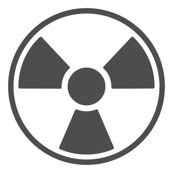 Straling solide icoon. Giftige en nucleaire energie, gevarensymbool, pictogram in glyphstijl op witte achtergrond. Militair bord voor mobiel concept en webdesign. vectorgrafieken. — Stockvector